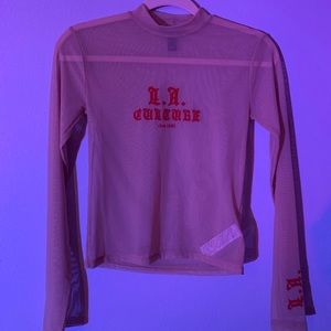 Nude Mesh Long- Sleeve Top